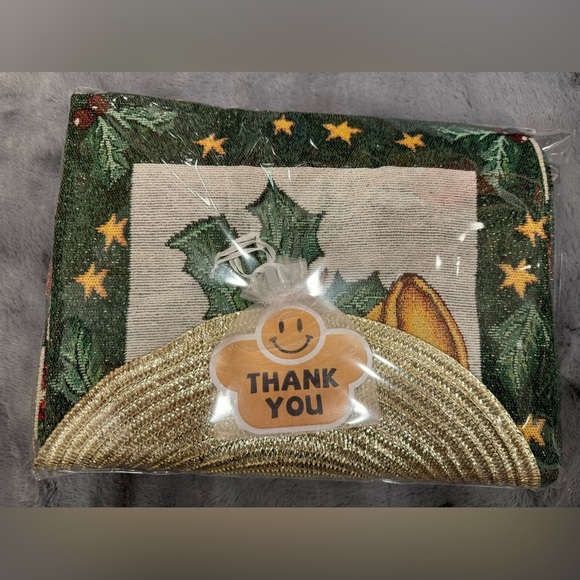 (NWT) Vintage BRAND NEW Set of 7 Glitter Christmas placemats - Picture 8 of 9